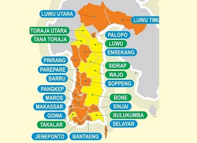 Daftar Kota dan Kabupaten di Provinsi Sulawesi Selatan