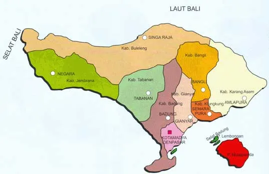 Daftar Nama Kota dan Kabupaten di Provinsi Bali